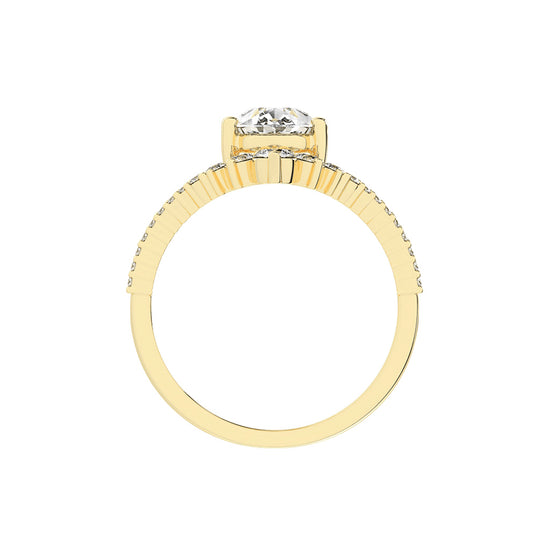 Orivane Split shank Pear cut classic lab diamond ring