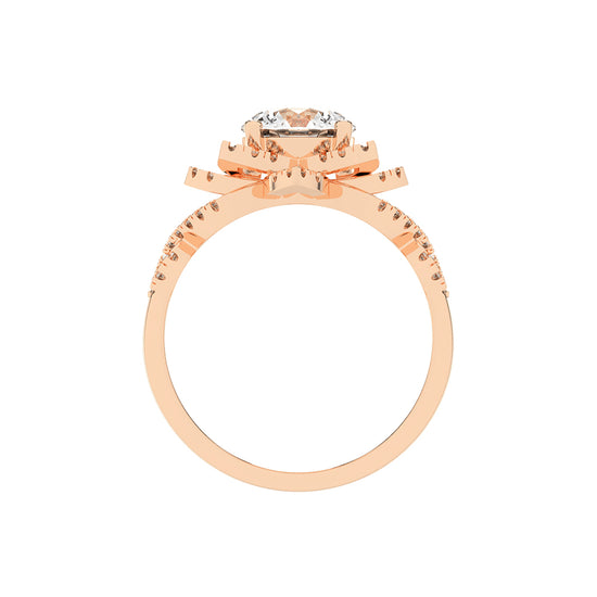 Diamicca Flower style round cut classic lab diamond ring