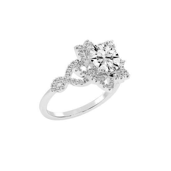 Diamicca Flower style round cut classic lab diamond ring