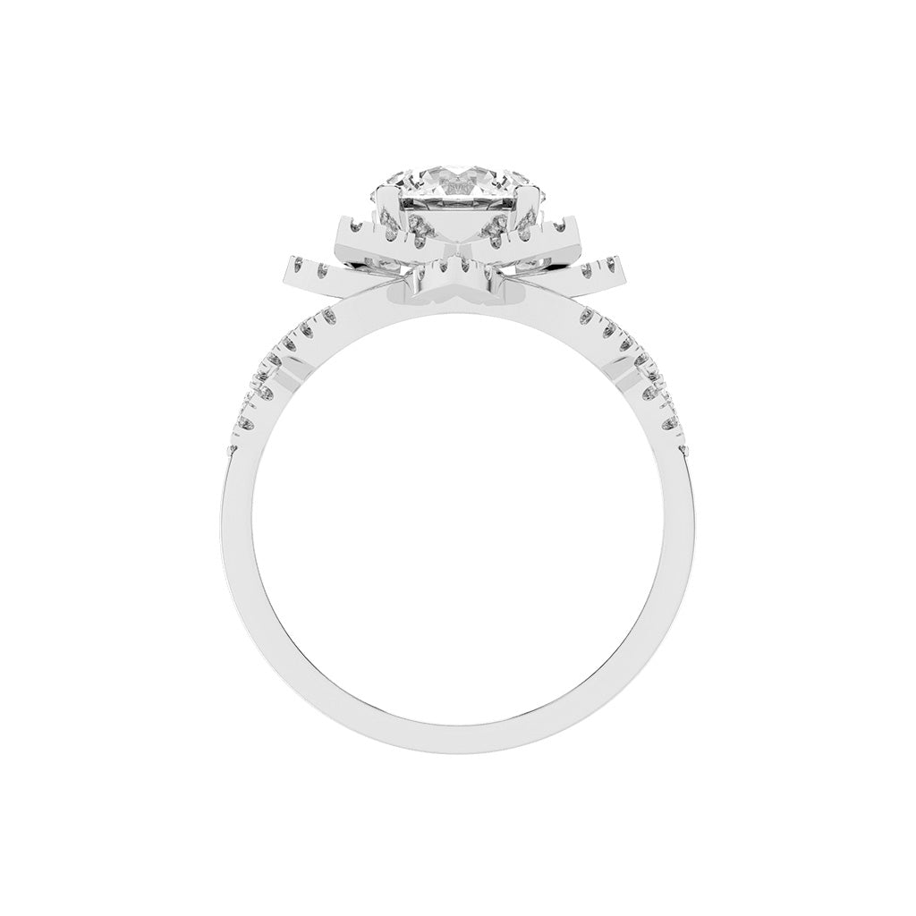 Diamicca Flower style round cut classic lab diamond ring