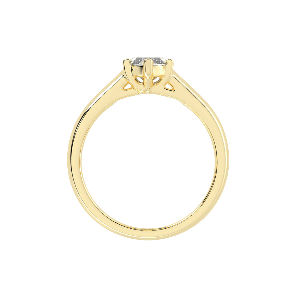 Solavria six prong marquise cut solitaire lab diamond ring
