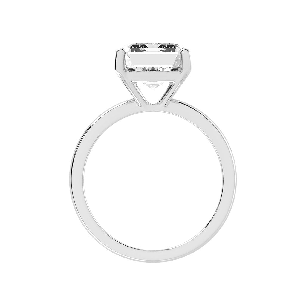 Solsticea emerald cut solitaire lab diamond ring