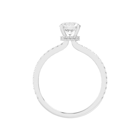 Sidovia split round cut side stone lab diamond ring