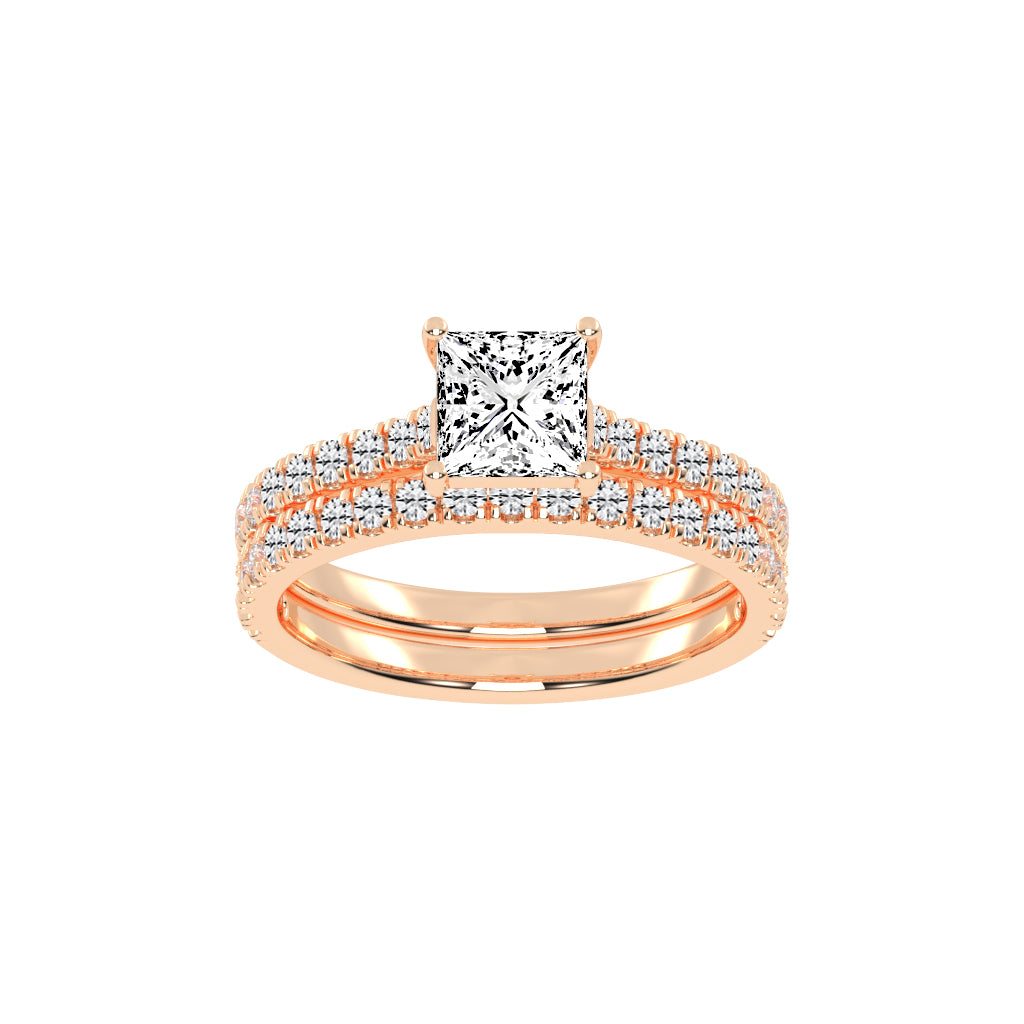 Everique  princess cut engagement lab diamond ring