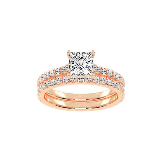 Everique  princess cut engagement lab diamond ring