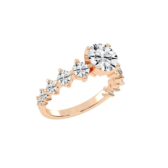 Exquiside Tiffany round cut side stone lab diamond ring