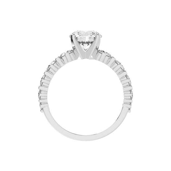 Exquiside Tiffany round cut side stone lab diamond ring