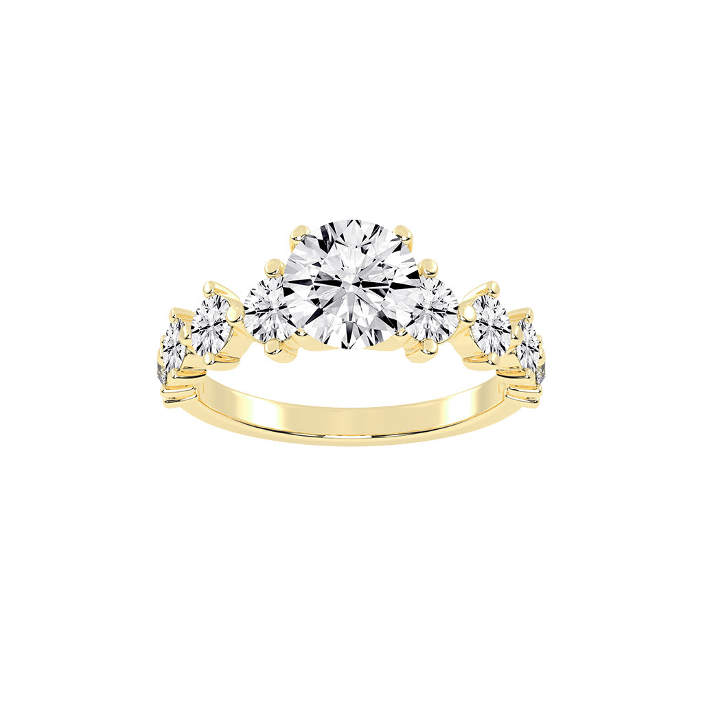 Exquiside Tiffany round cut side stone lab diamond ring