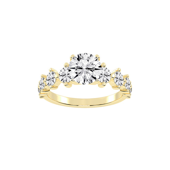 Exquiside Tiffany round cut side stone lab diamond ring