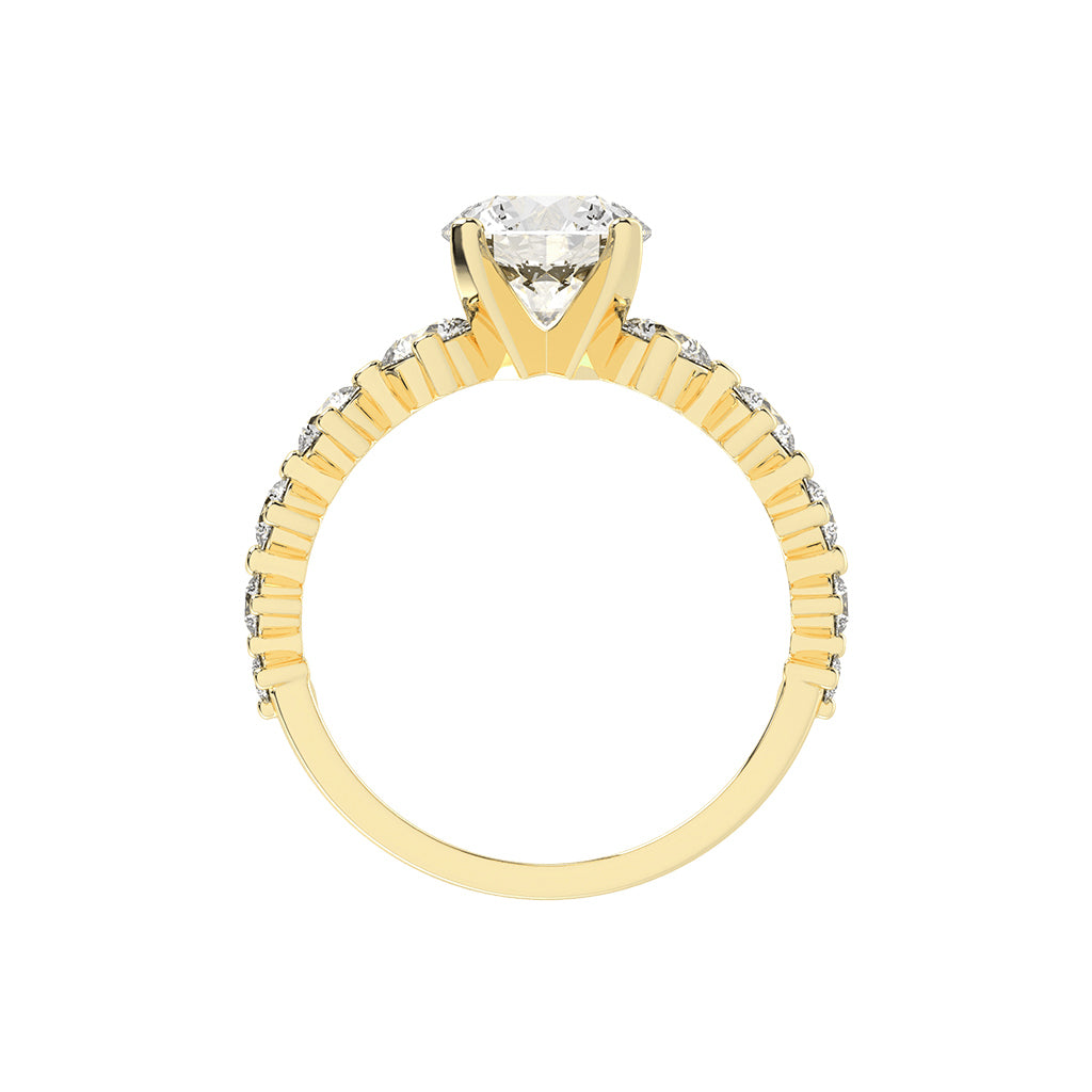 Exquiside Tiffany round cut side stone lab diamond ring