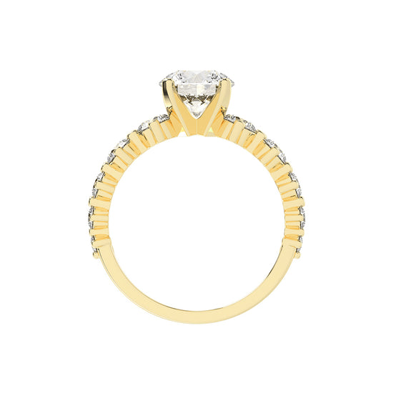 Exquiside Tiffany round cut side stone lab diamond ring