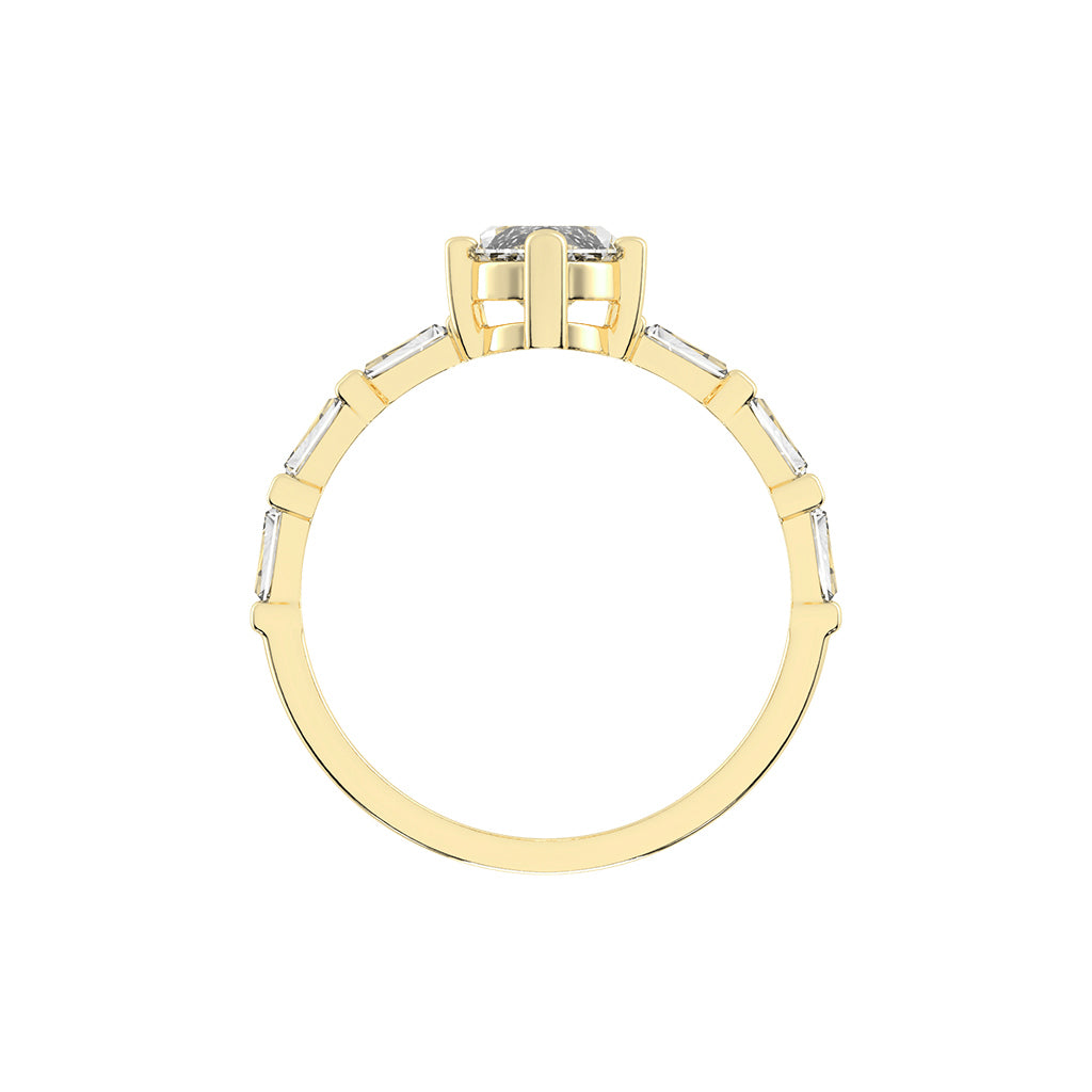 Veriside  Marquise Side Stone Lab Diamond Ring
