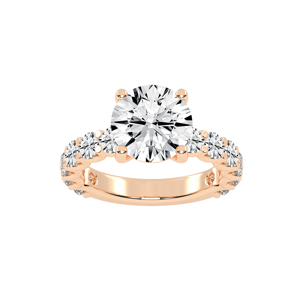 Sidoline Round Cut Side Stone Lab Diamond Ring