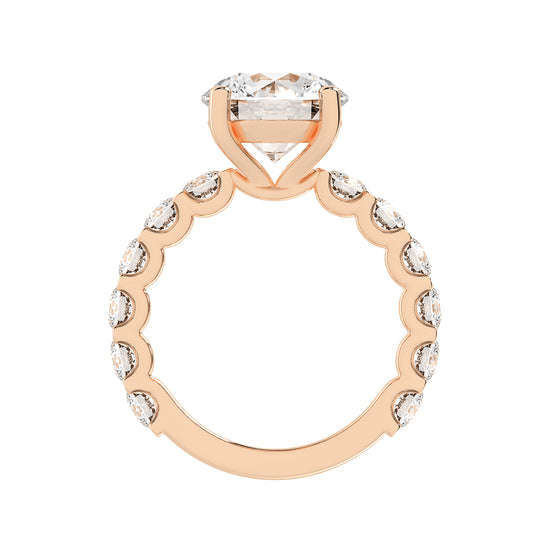 Sidoline Round Cut Side Stone Lab Diamond Ring
