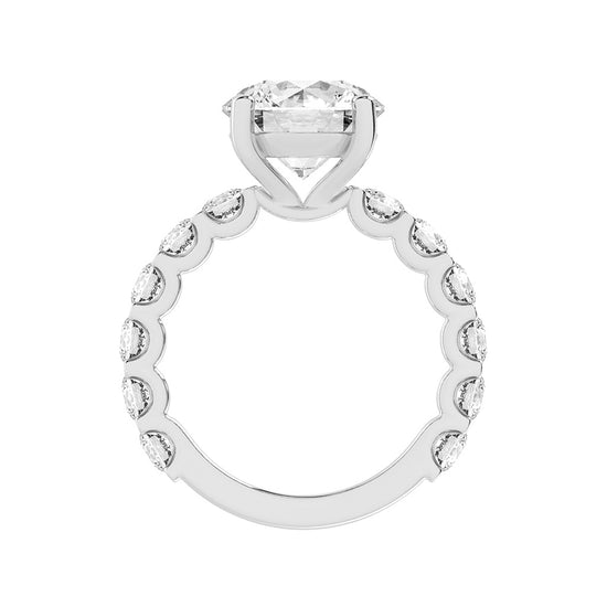 Sidoline Round Cut Side Stone Lab Diamond Ring