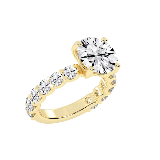Sidoline Round Cut Side Stone Lab Diamond Ring