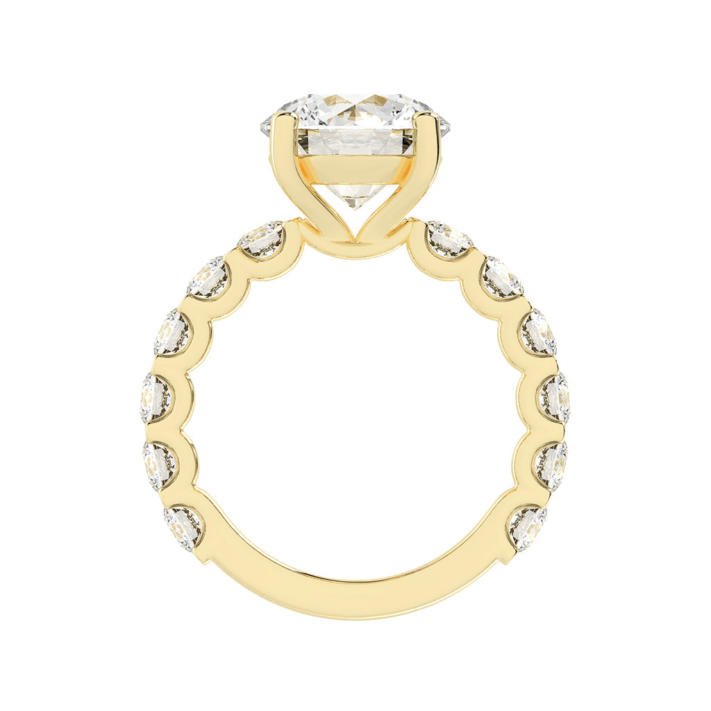 Sidoline Round Cut Side Stone Lab Diamond Ring