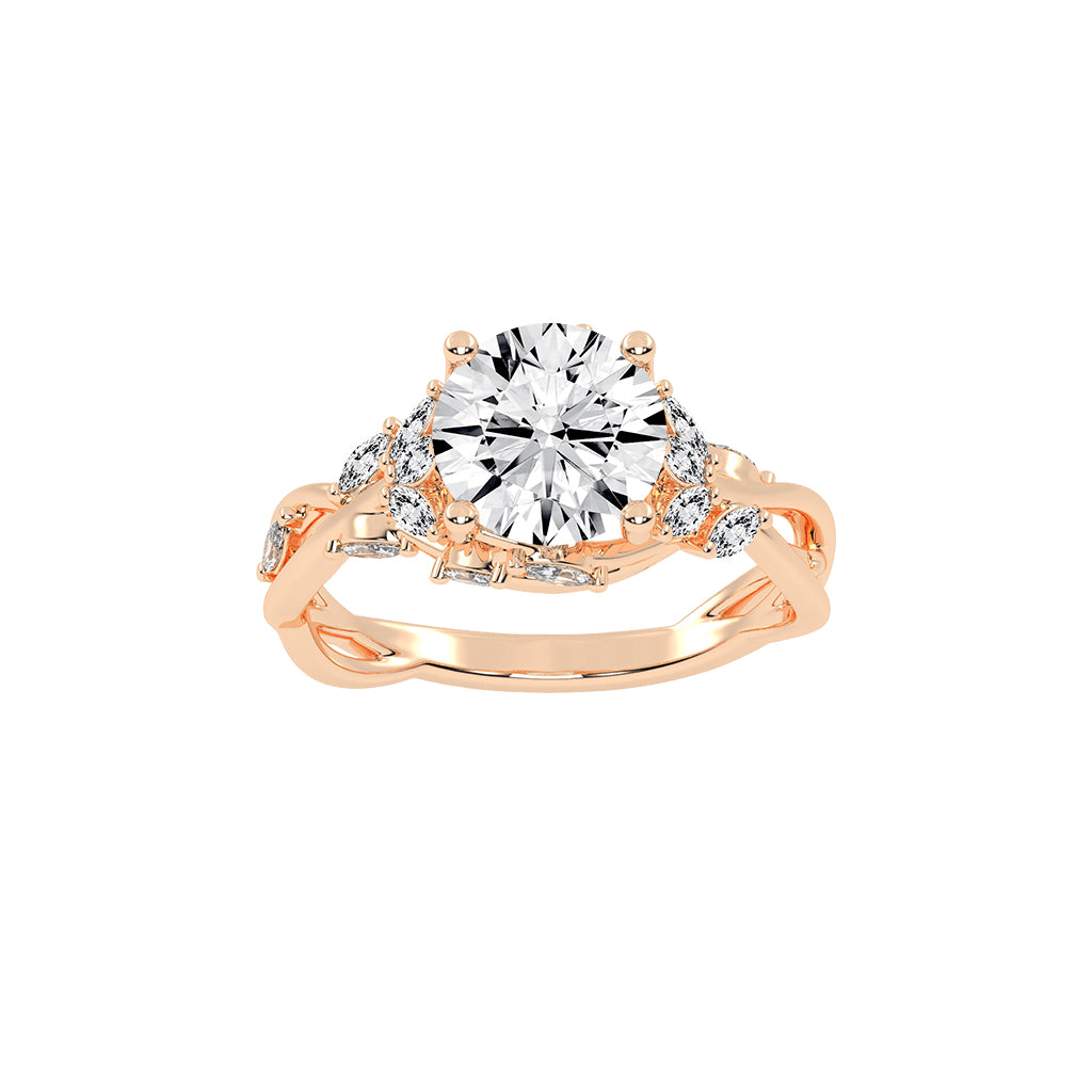 Luxevara Braided Round Cut Classic Lab Diamond Ring