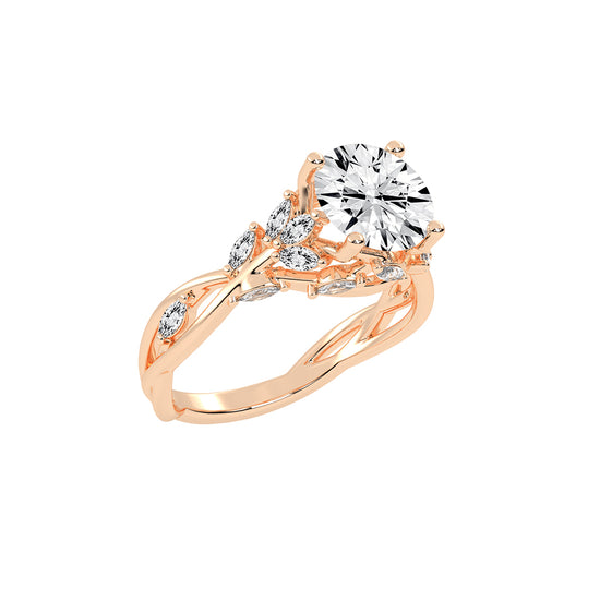 Luxevara Braided Round Cut Classic Lab Diamond Ring