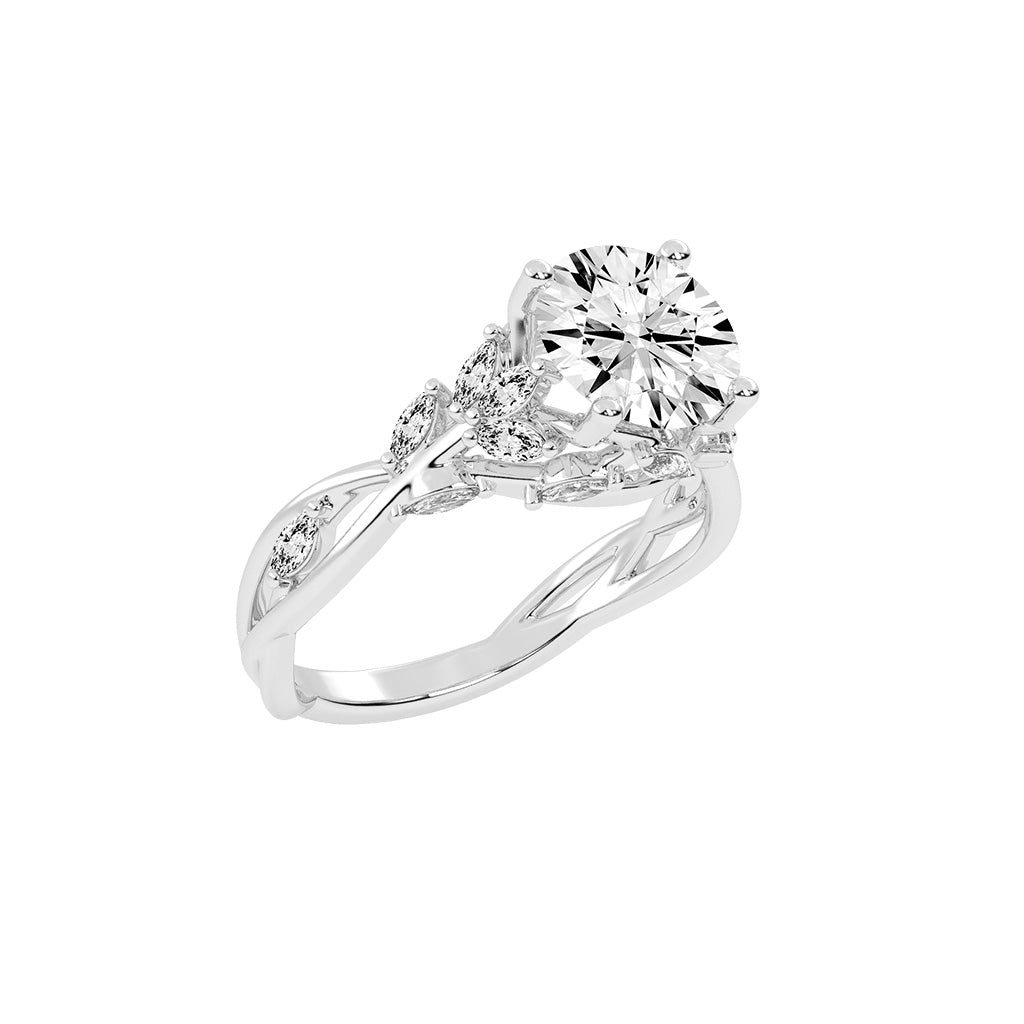 Luxevara Braided Round Cut Classic Lab Diamond Ring