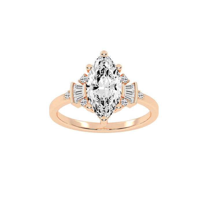 Serenix Six Prong Marquise Cut Classic Lab Diamond Ring