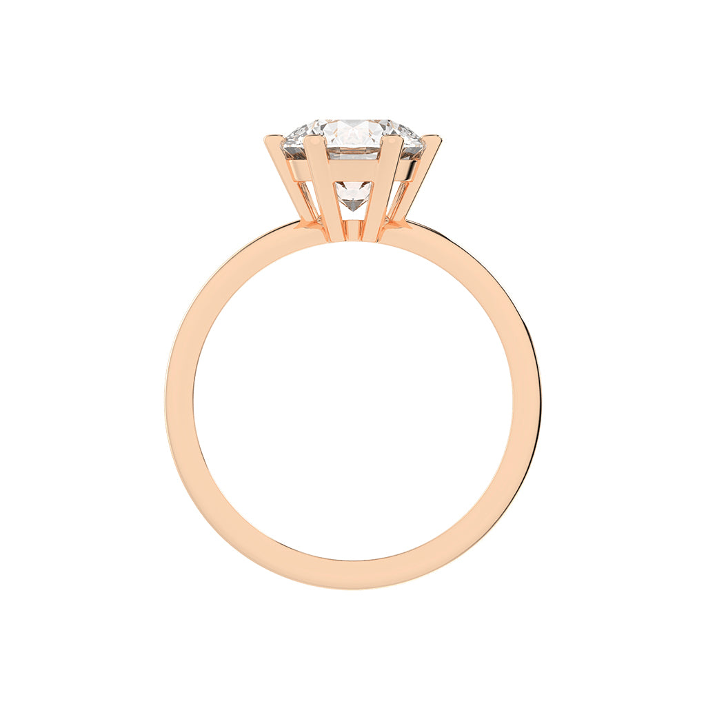 Solastrina Six Prong Round Cut Solitaire Lab Diamond Ring