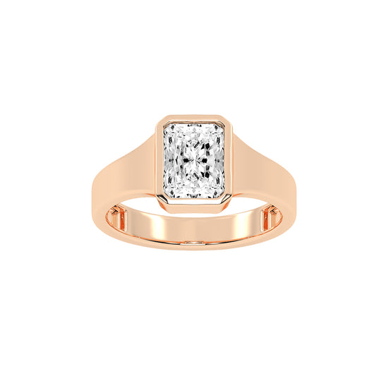 Solurine Radiant Cut Solitaire Lab Diamond Ring