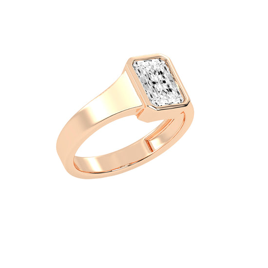 Solurine Radiant Cut Solitaire Lab Diamond Ring