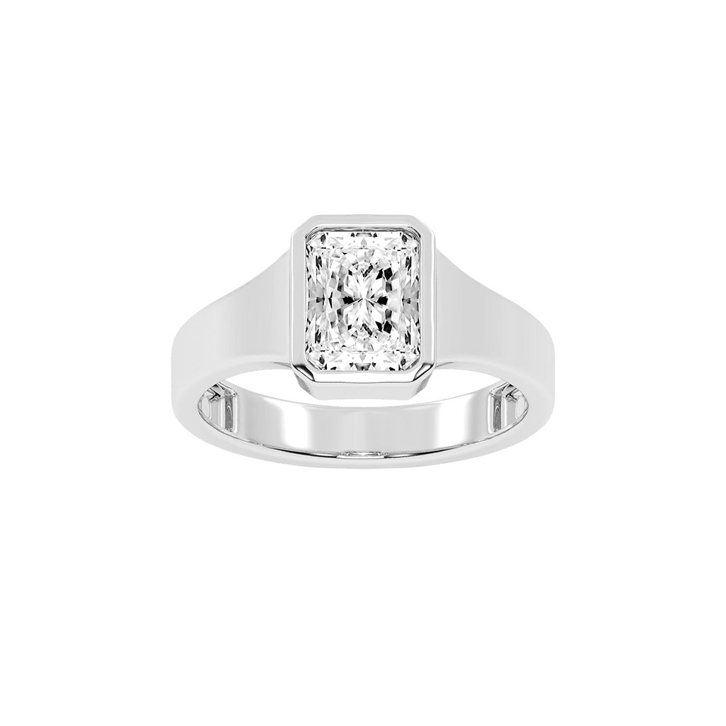 Solurine Radiant Cut Solitaire Lab Diamond Ring
