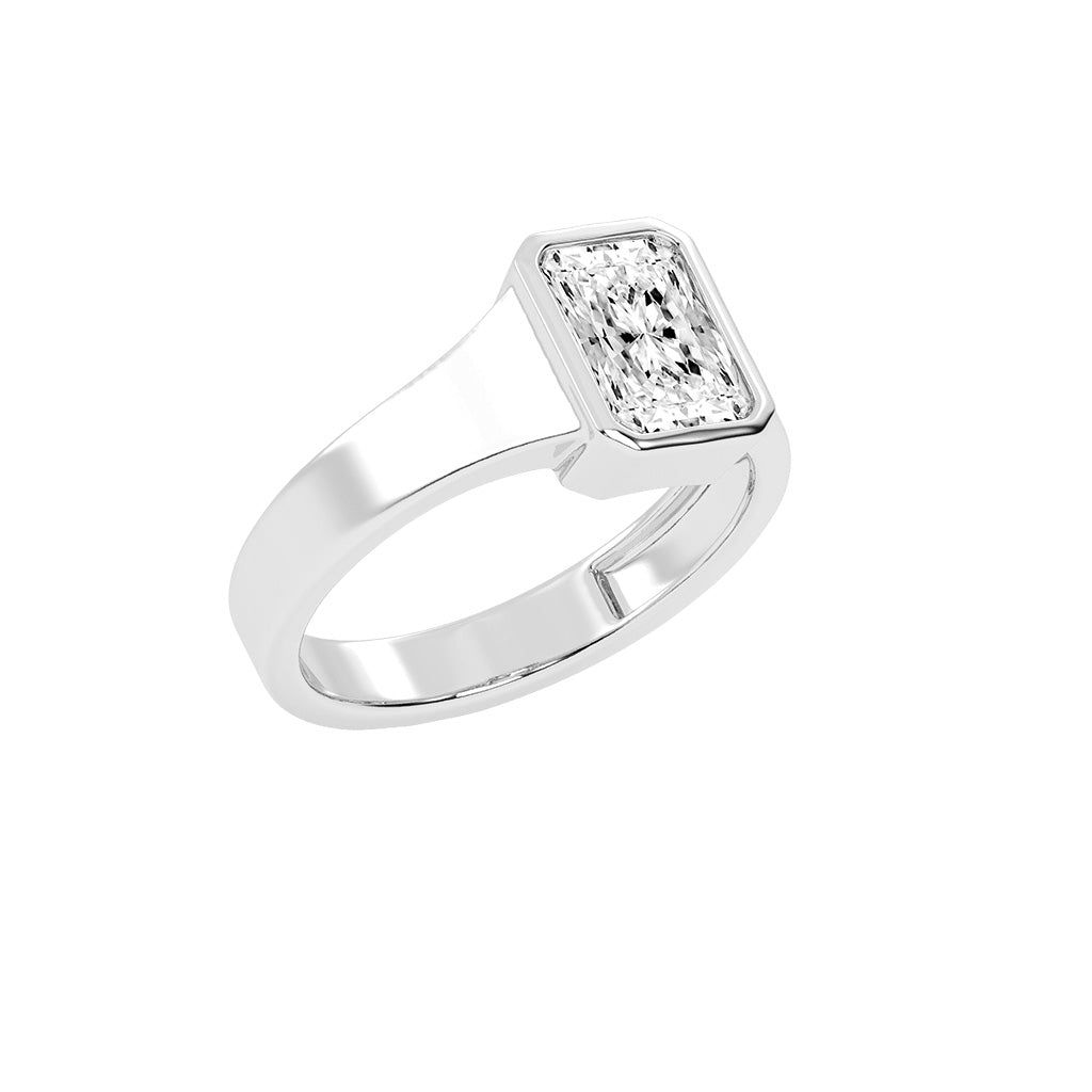 Solurine Radiant Cut Solitaire Lab Diamond Ring