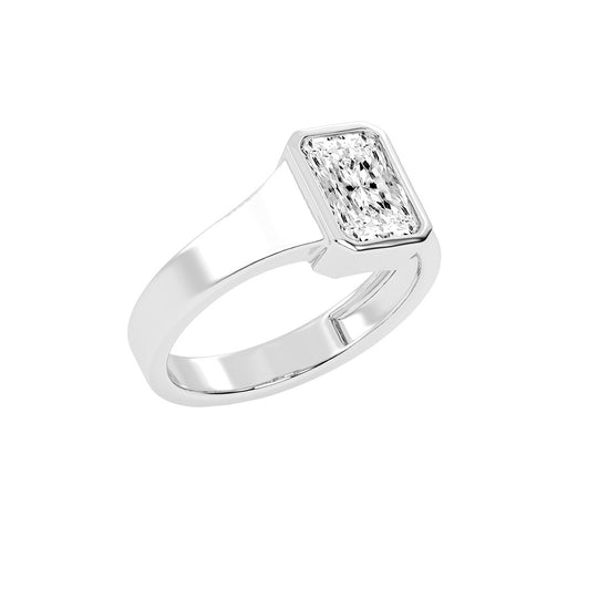 Solurine Radiant Cut Solitaire Lab Diamond Ring