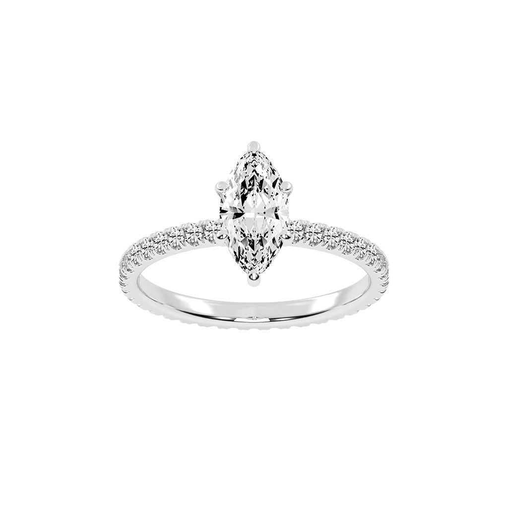 Cheriscia Six Prong Marquise Cut Engagement Lab Diamond Ring