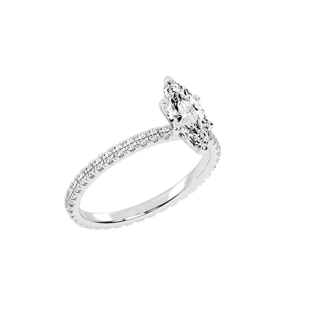 Cheriscia Six Prong Marquise Cut Engagement Lab Diamond Ring