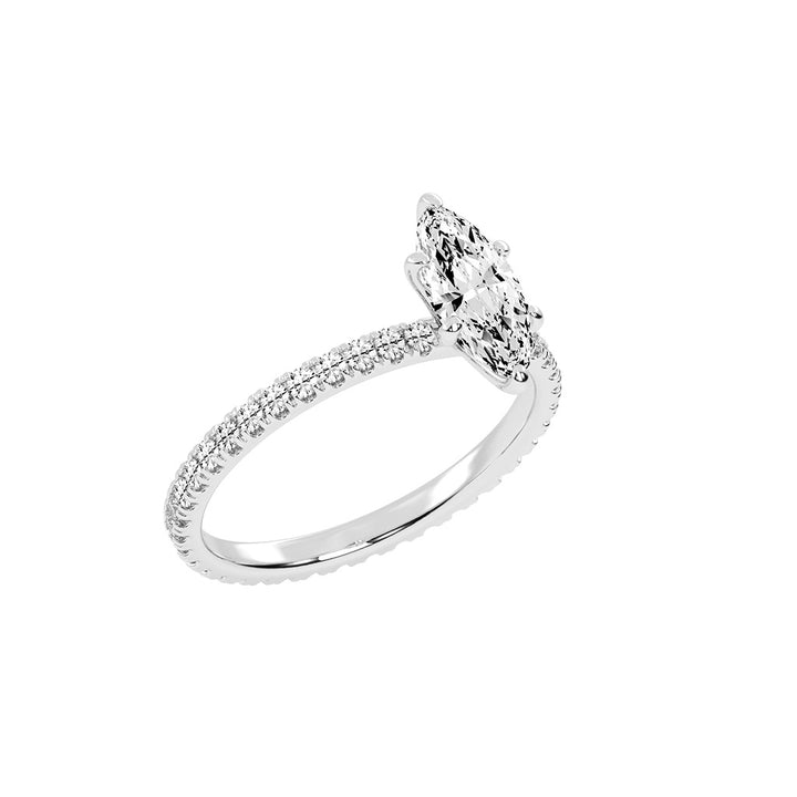 Cheriscia Six Prong Marquise Cut Engagement Lab Diamond Ring