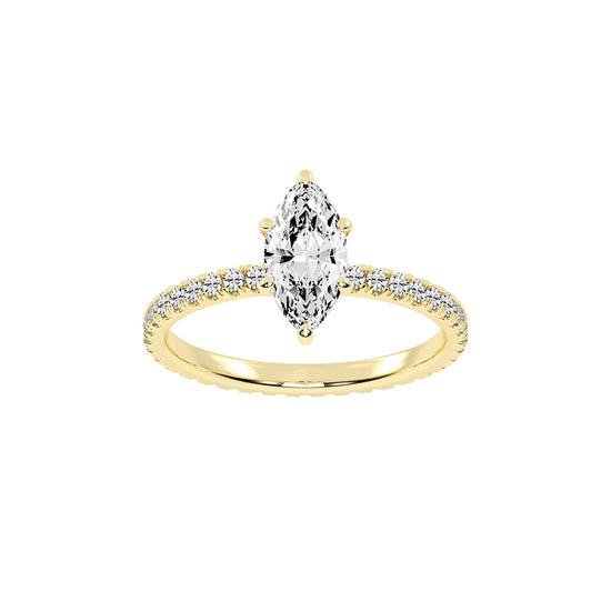 Cheriscia Six Prong Marquise Cut Engagement Lab Diamond Ring
