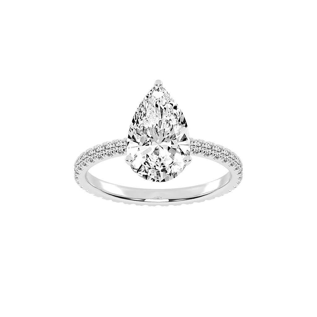 Fiancerra Pear Cut Engagement Lab Diamond Ring