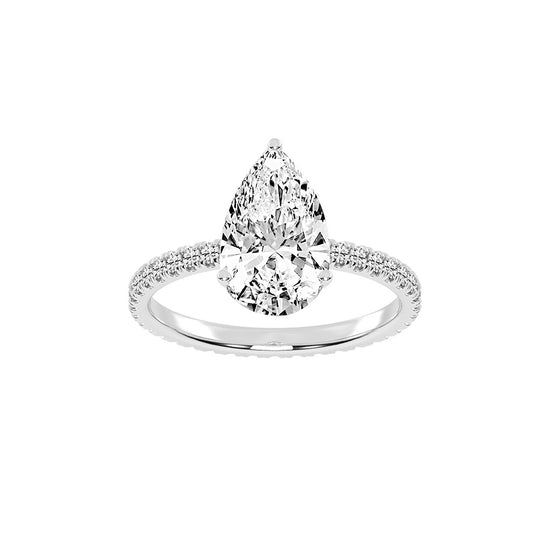 Fiancerra Pear Cut Engagement Lab Diamond Ring