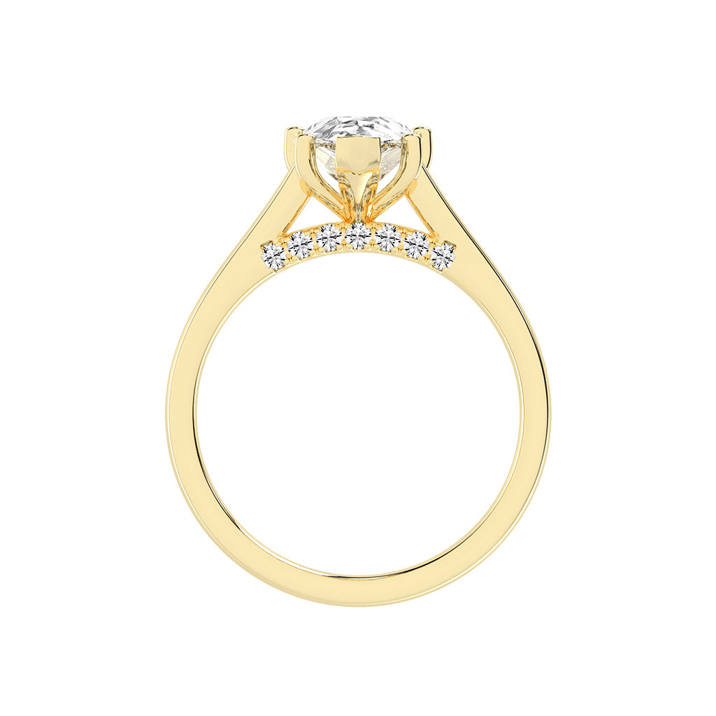 Sidaria Pear Cut Seven Surprise Lab Diamond Ring