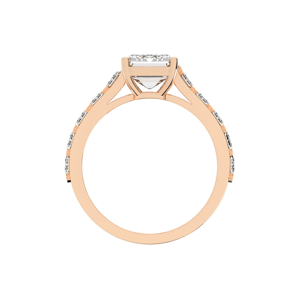 Luxistra Four Prong Emerald Cut Classic Lab Diamond Ring