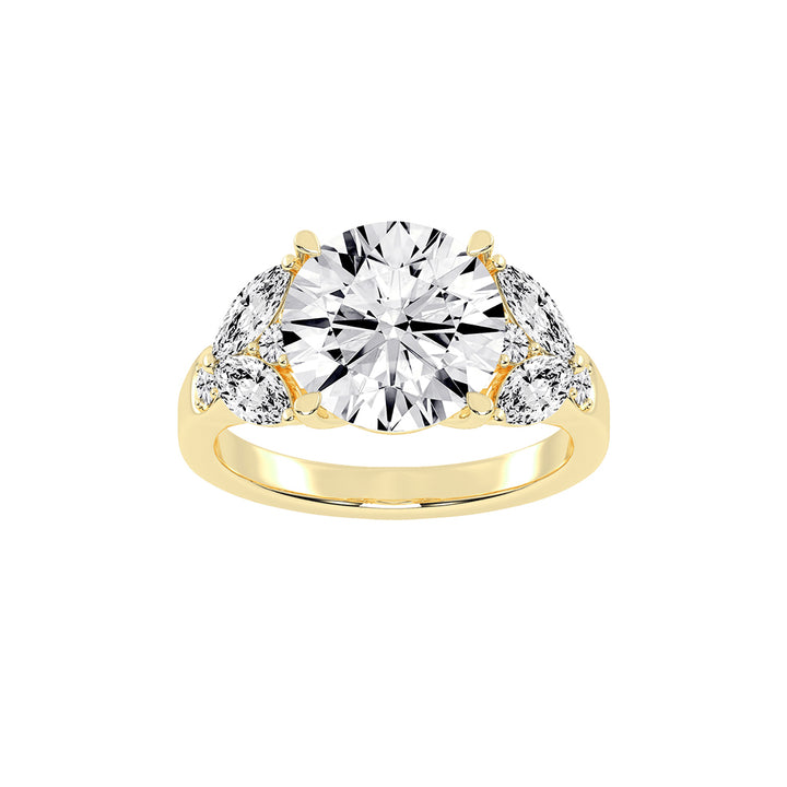 Velarix Trilliants Round Cut Lab Diamond Ring