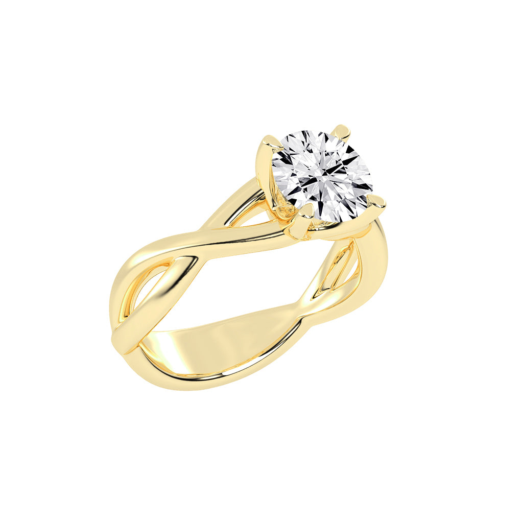 Solaceia Unique Style Round Cut Lab Diamond Ring