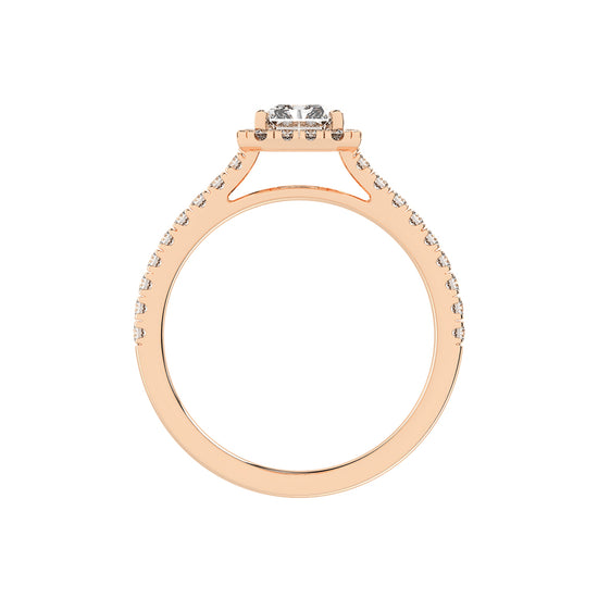 Haliente Radiant Cut Halo Lab Diamond Ring