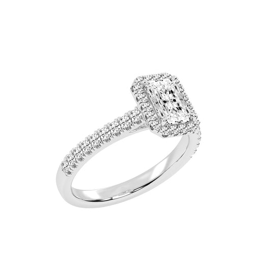 Haliente Radiant Cut Halo Lab Diamond Ring