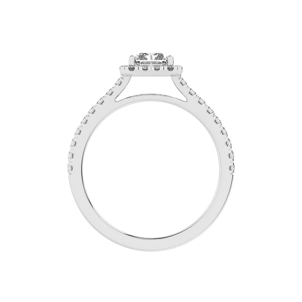 Haliente Radiant Cut Halo Lab Diamond Ring