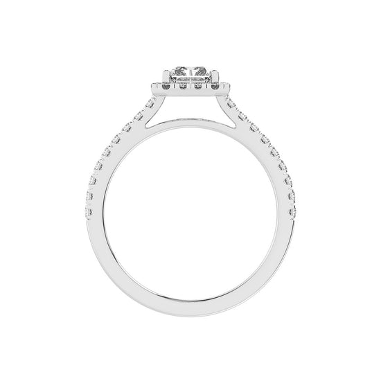 Haliente Radiant Cut Halo Lab Diamond Ring