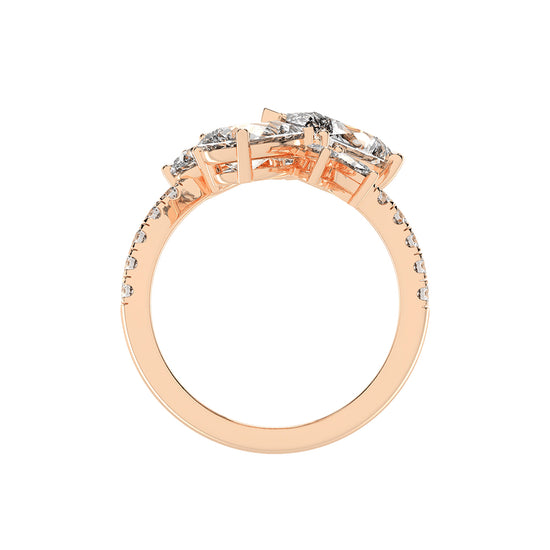 Luminiss Pear Cut Cocktail Lab Diamond Ring
