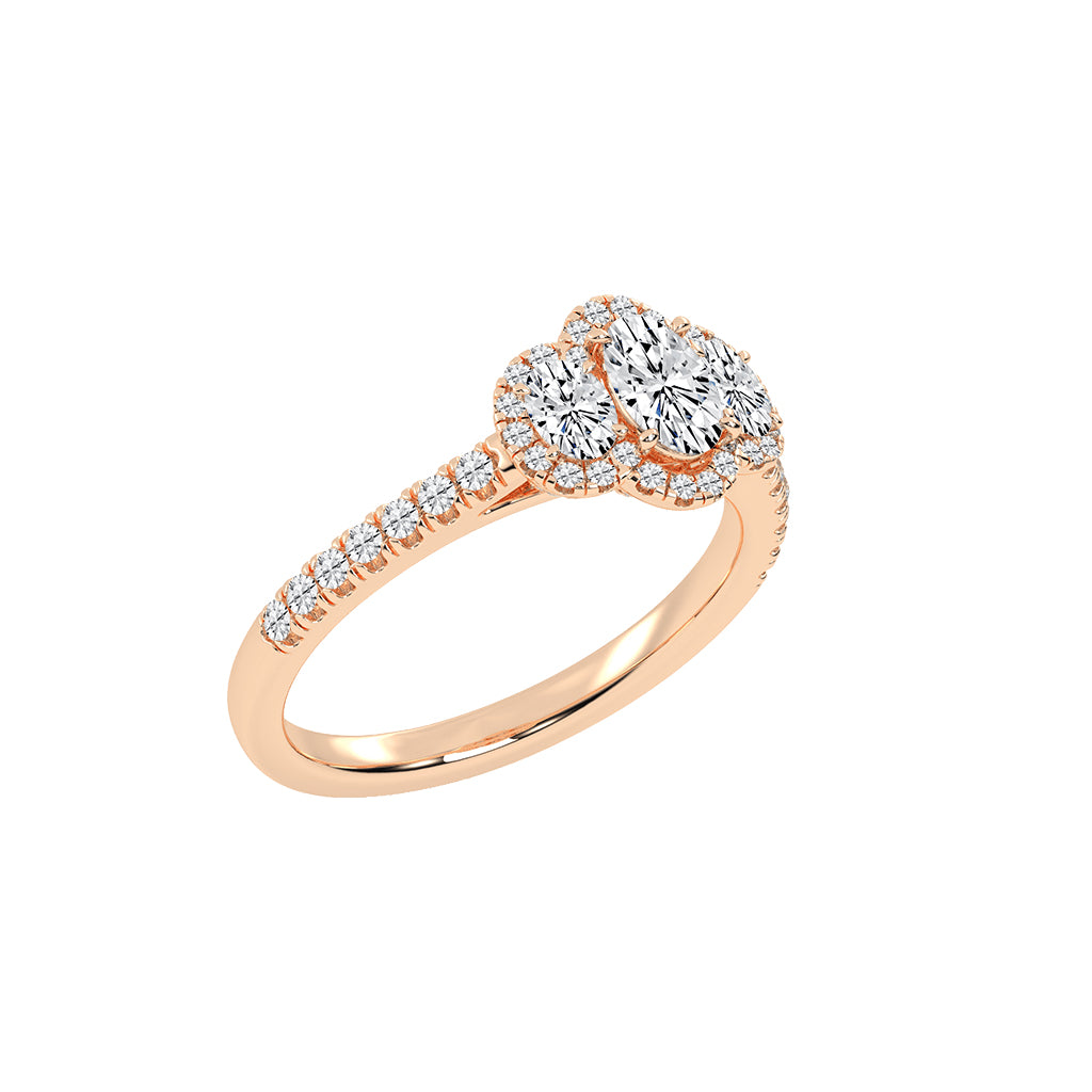 Haltrisse Oval Cut Halo Lab Diamond Ring