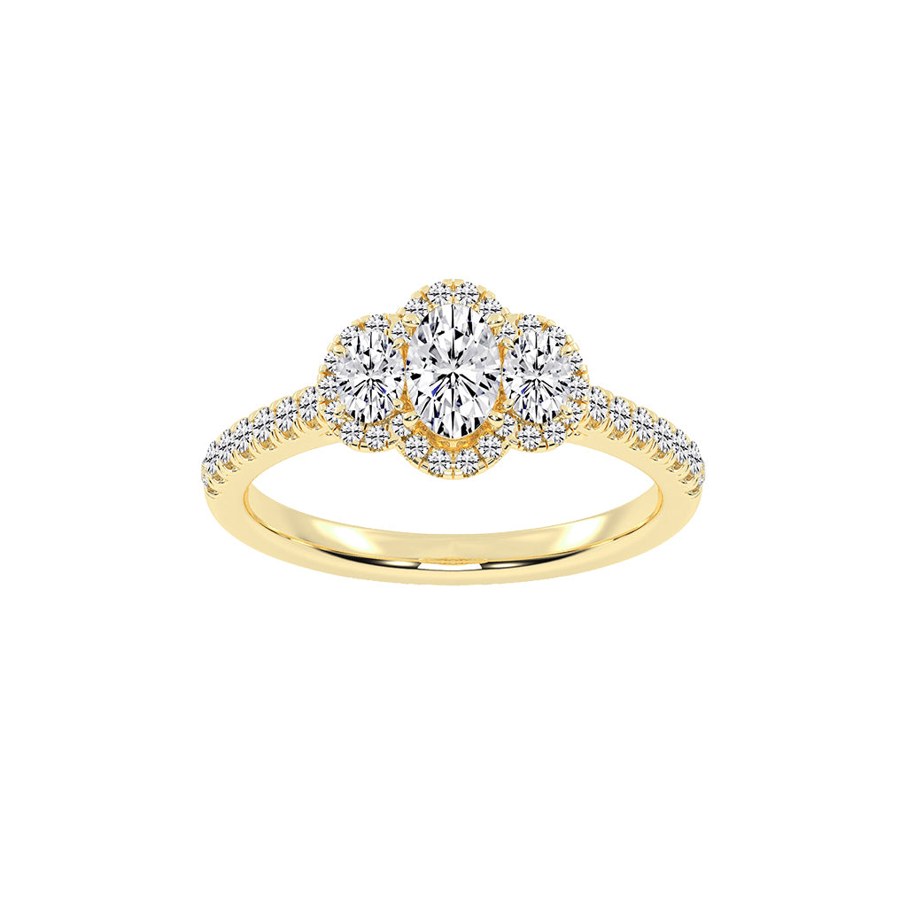 Haltrisse Oval Cut Halo Lab Diamond Ring