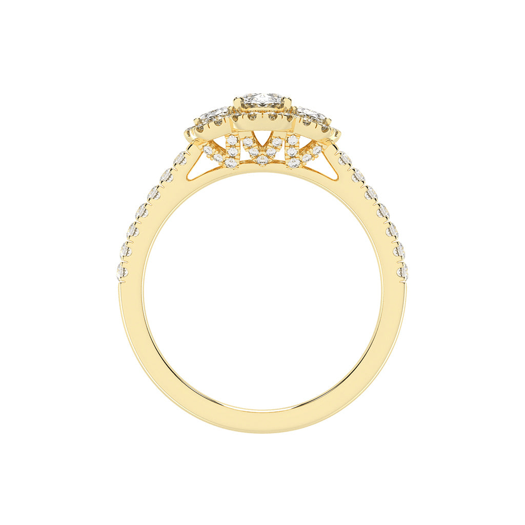 Haltrisse Oval Cut Halo Lab Diamond Ring