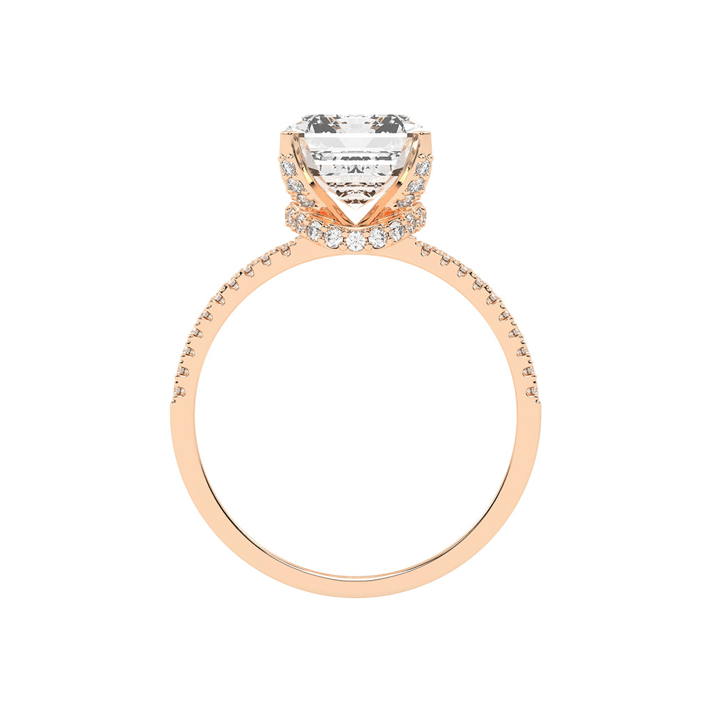 Alurene Split Shank Emerald Cut Classic Lab Diamond Ring